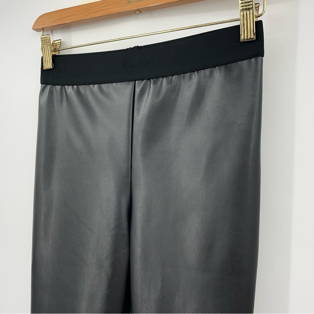 SACAI S Mixed-Media Faux Leather Leggings 0714 small black vegan - Picture 4 of 14
